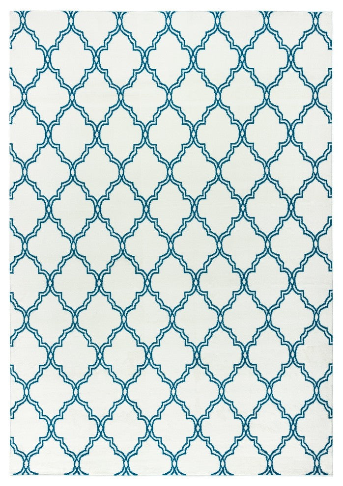 Rizzy Home Glendale GD5953 White Trellis Area Rug, Rectangular 5'3"x7'7"