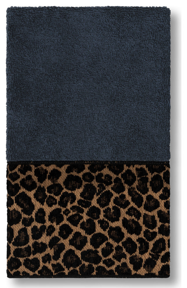 Linum Home Textiles Turkish Cotton Spots Embellished Hand Towel, Midnight Blue