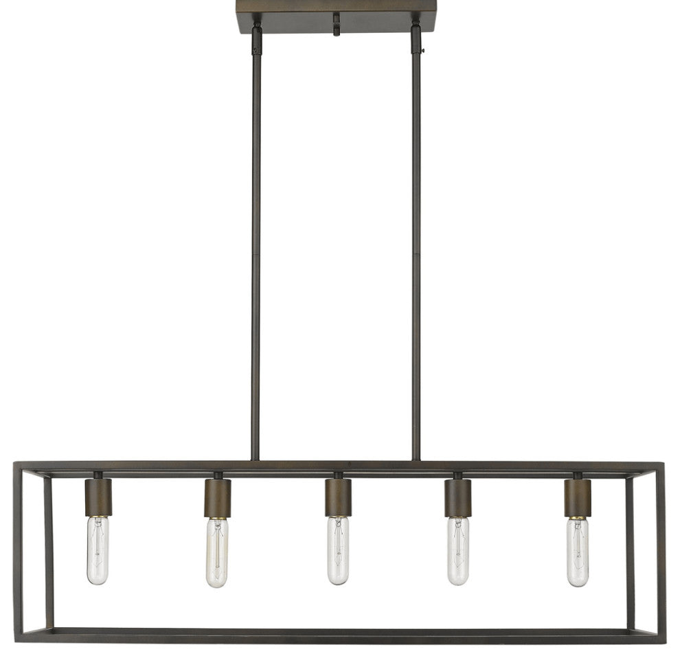 Cobar 5-Light Soil-Rubbed Bronze Island Pendant