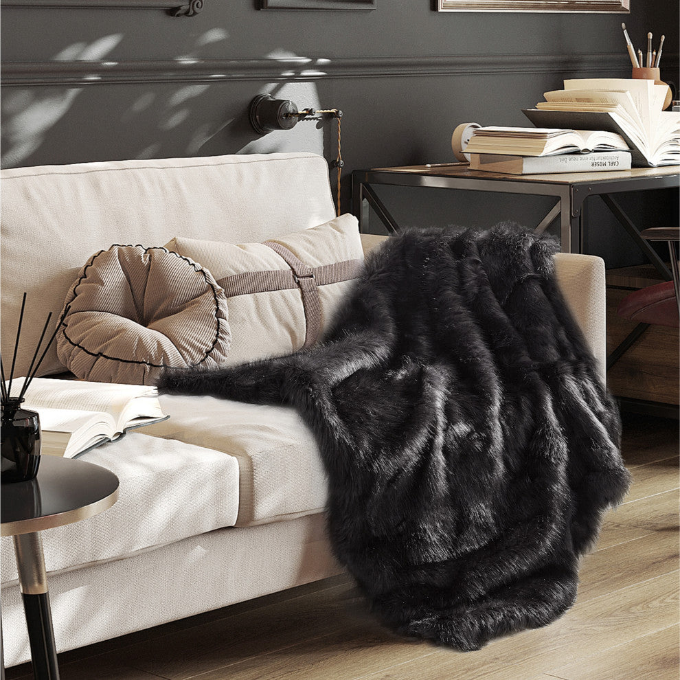 Inspired Home Marquise Throw Cozy, 50"x60", Gray Wolf
