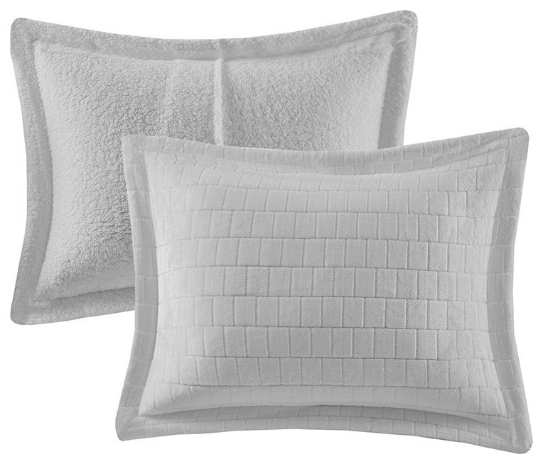 True North by Sleep Philosophy Laurie Tegula Plush Sherpa Comforter Set, Grey, G