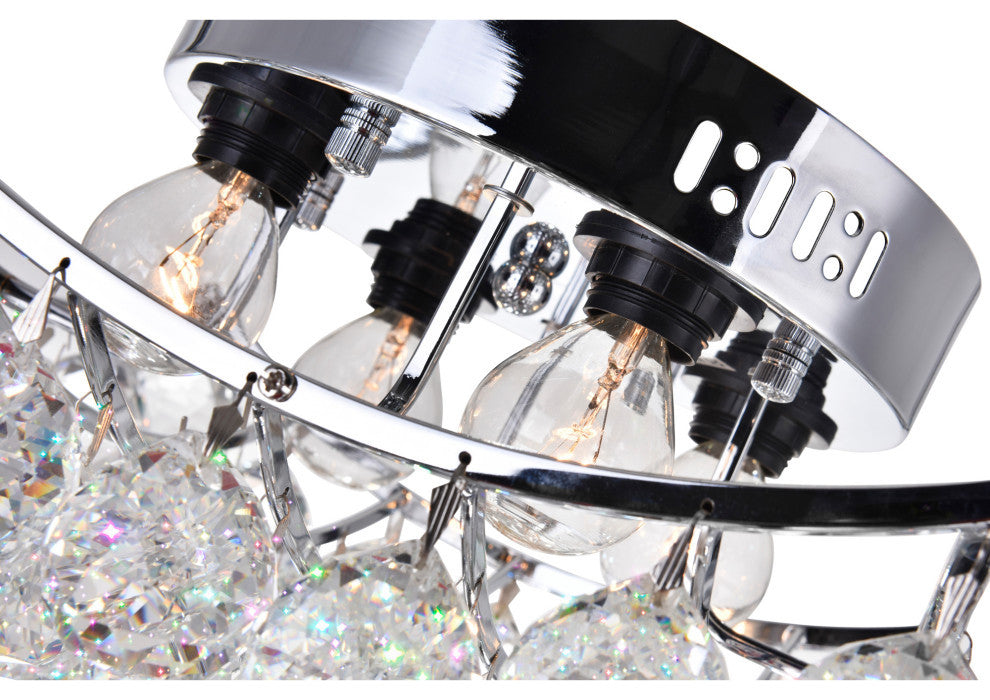 Queen 4 Light Flush Mount With Chrome Finish