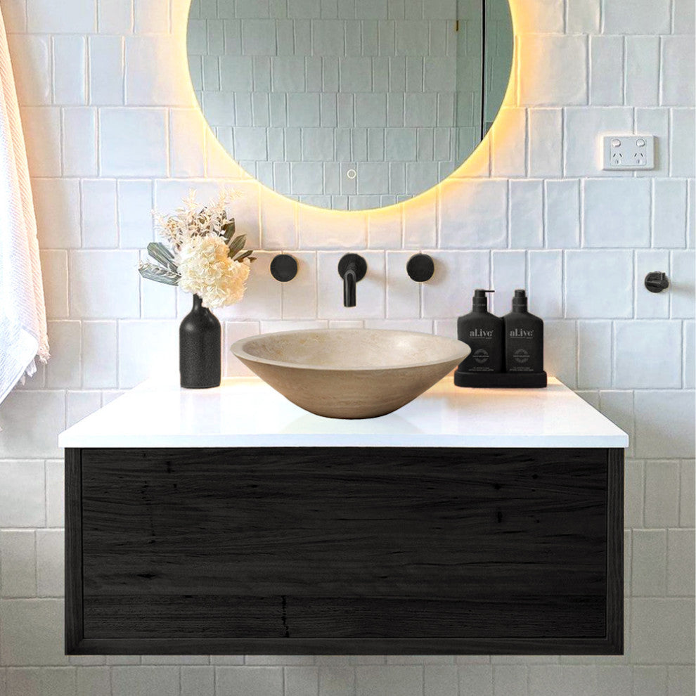 Natural Stone Classic Travertine Oval Vessel Sink (L)22" (W)18" (H)6"
