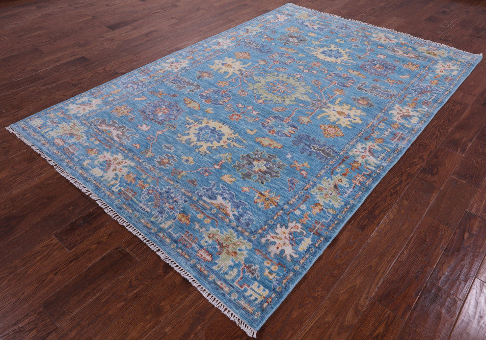Turkish Oushak Hand-Knotted Wool Rug 5' 11" X 9' 1" - Q15678