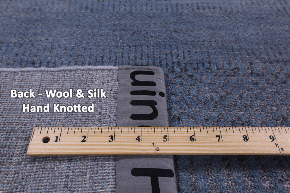 6' 0" X 8' 11" Savannah Grass Wool and Silk Handmade Rug Q11414
