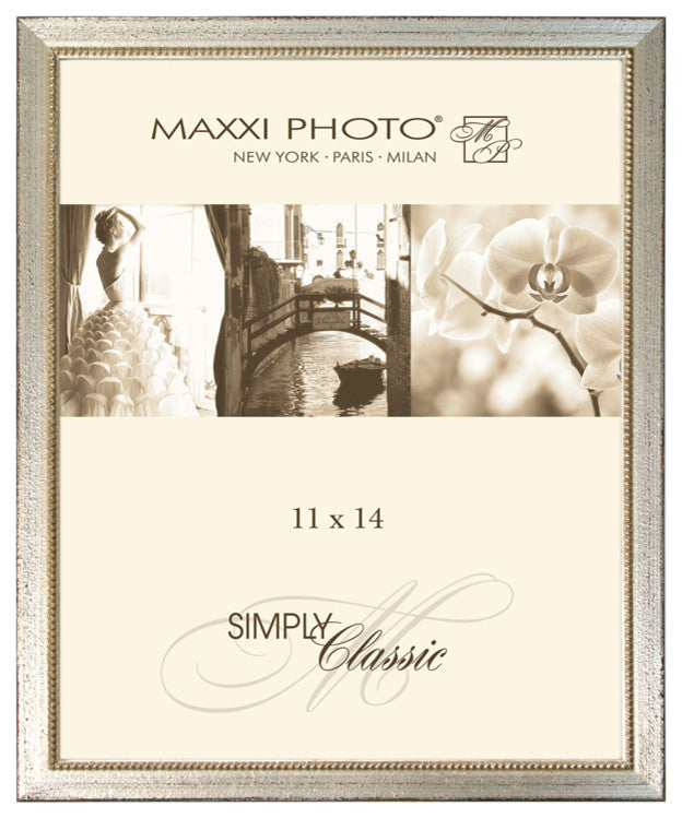 Lucca Antique Frame, Silver With Beads, 16"x20"