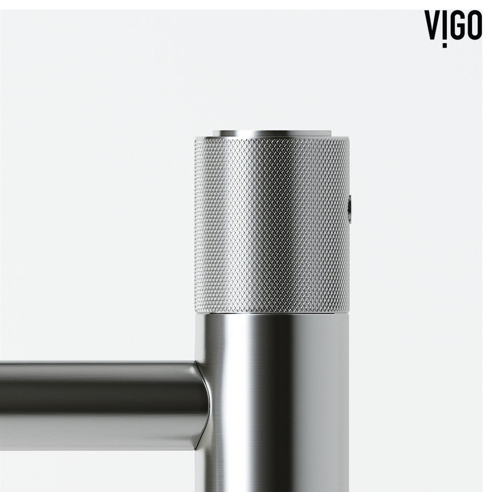 VIGO Apollo 12" H Single Handle Single Hole Bathroom Vessel Faucet, Brushed Nickel