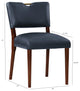Bonito Faux Leather Dining Set, Walnut Finish, Midnight Blue, 7-Piece Set