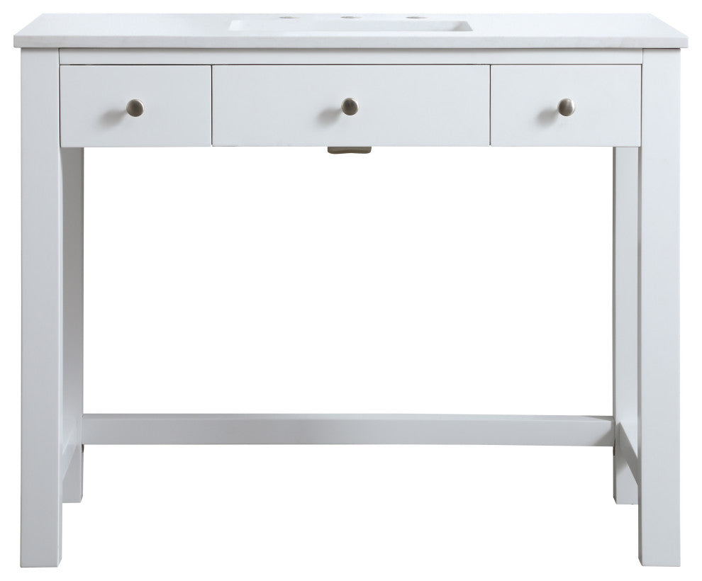 42" ADA Compliant Bathroom Vanity, White