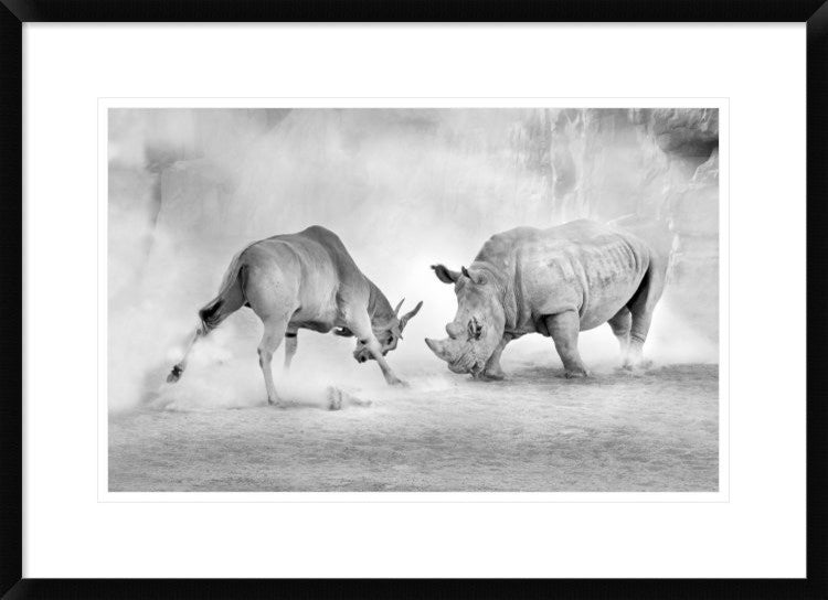 "Combat" Framed Digital Print by Juan Luis Duran, 30x21"