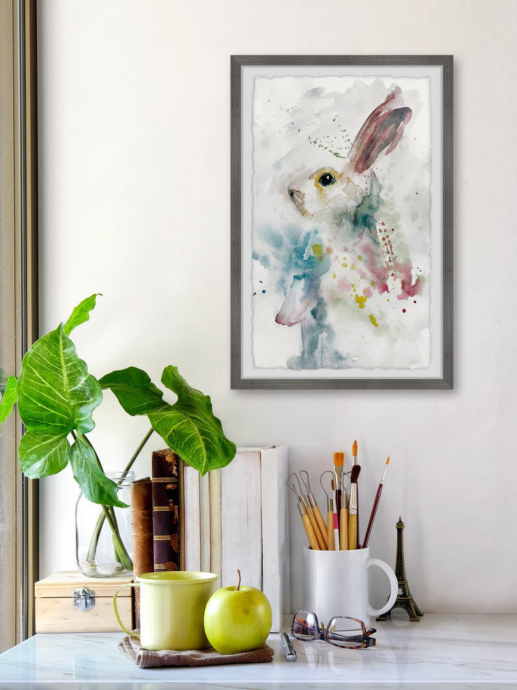 "Painted Bunny" Framed Painting Print, 8"x12"