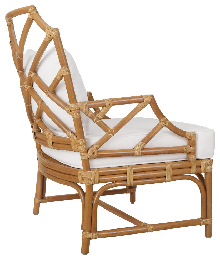 Kara Rattan Accent Arm Chair, Canary Brown