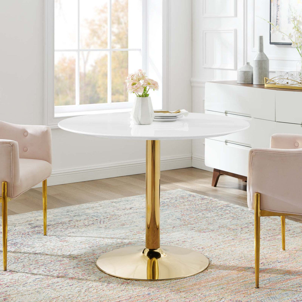 Verne 40" Dining Table Gold White