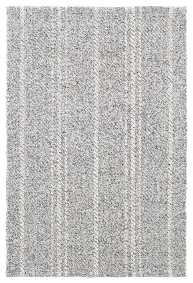 Dash & Albert Melange Stripe Grey/Ivory Handwoven Indoor/Outdoor Rug, 2' x 3'