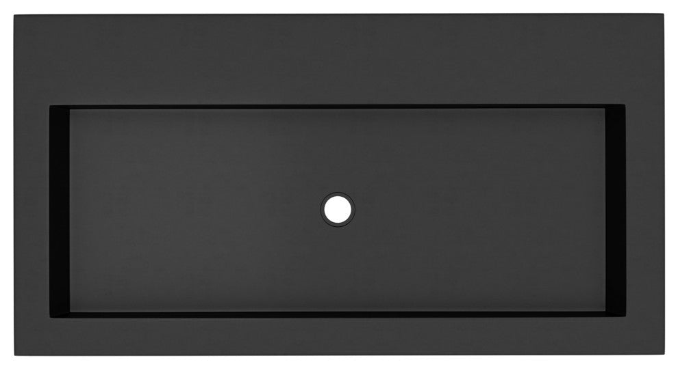 Trough 3619 Bathroom Sink, Charcoal, No Faucet Holes