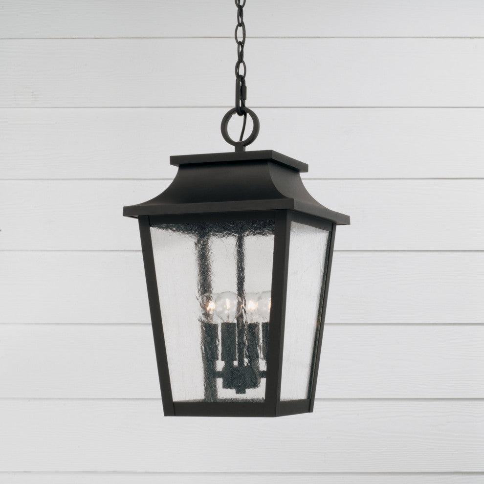 Capital Lighting 953344 Chandler 4 Light 12"W Outdoor Pendant - Black