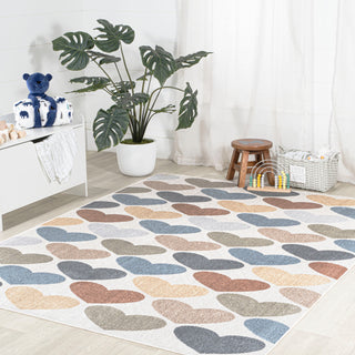 Dila Modern Hearts Machine-Washable Area Rug, 4 X 6