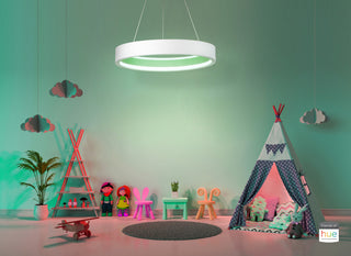 ET2 E35004 iCorona 29" LED Color Changing Pendant - Matte White