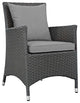 Sojourn Dining Outdoor Patio Sunbrella Armchair, Canvas Gray