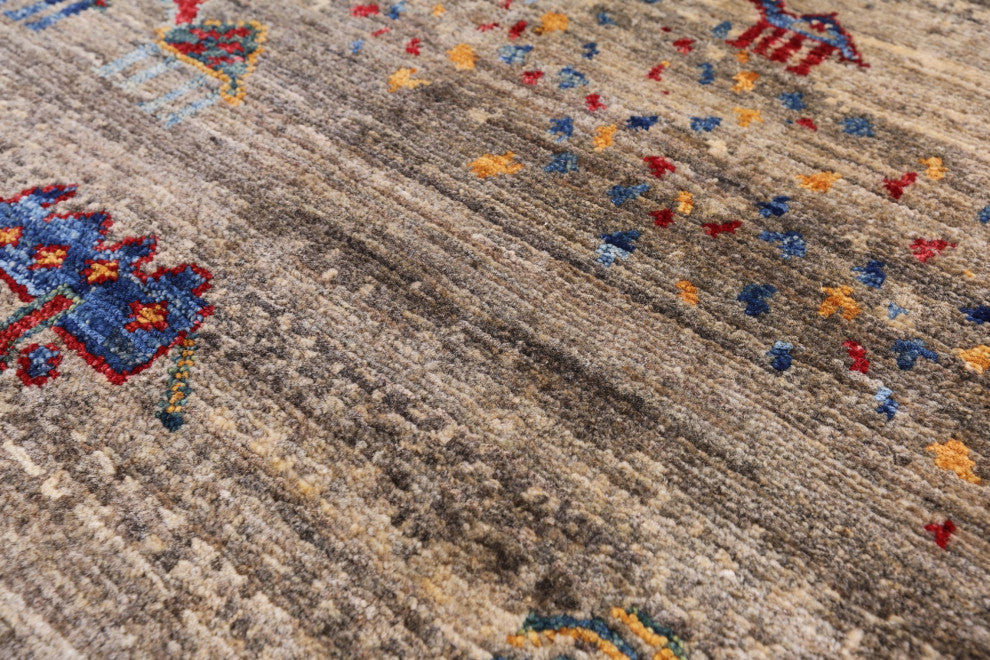 2' 9" X 3' 10" Hand-Knotted Persian Gabbeh Tribal Wool Rug - Q12653
