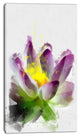 Lotus Flower Sketch Watercolor, Floral Canvas Art Print, 16"x32"