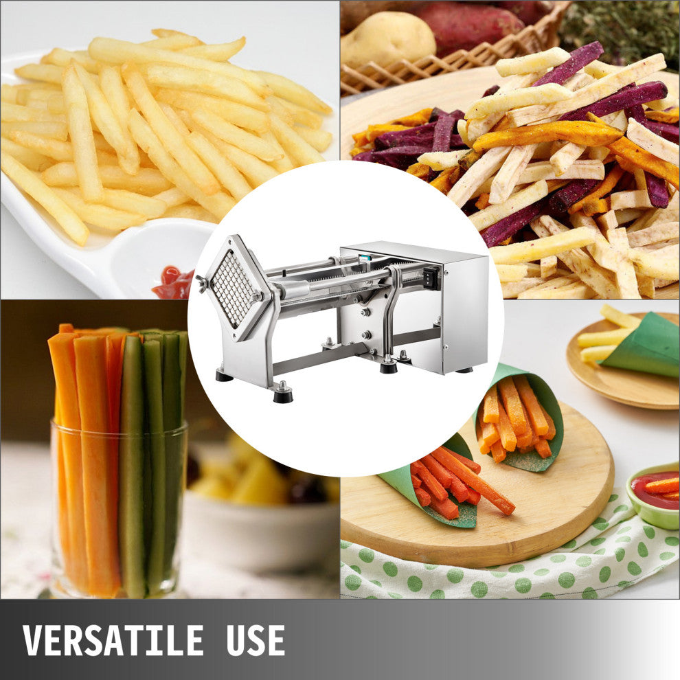 Electric French Fry Cutter with 6mm 9mm 13mm and 8-Wedge Blade