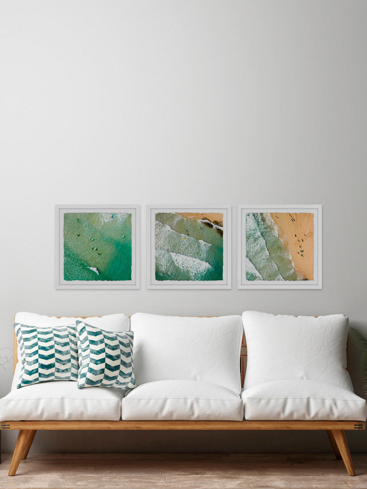 "Waves II Triptych" Framed Painting Prints, 54"x18", 3-Piece Set