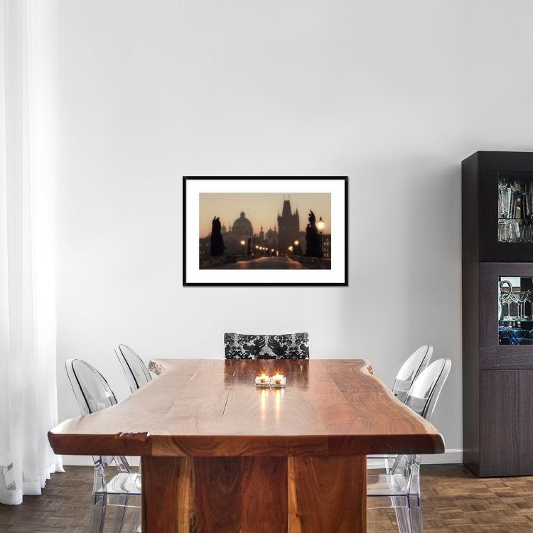 "The Charles Bridge before dawn." Framed Digital Print by Cuomo Massimo, 38x25"