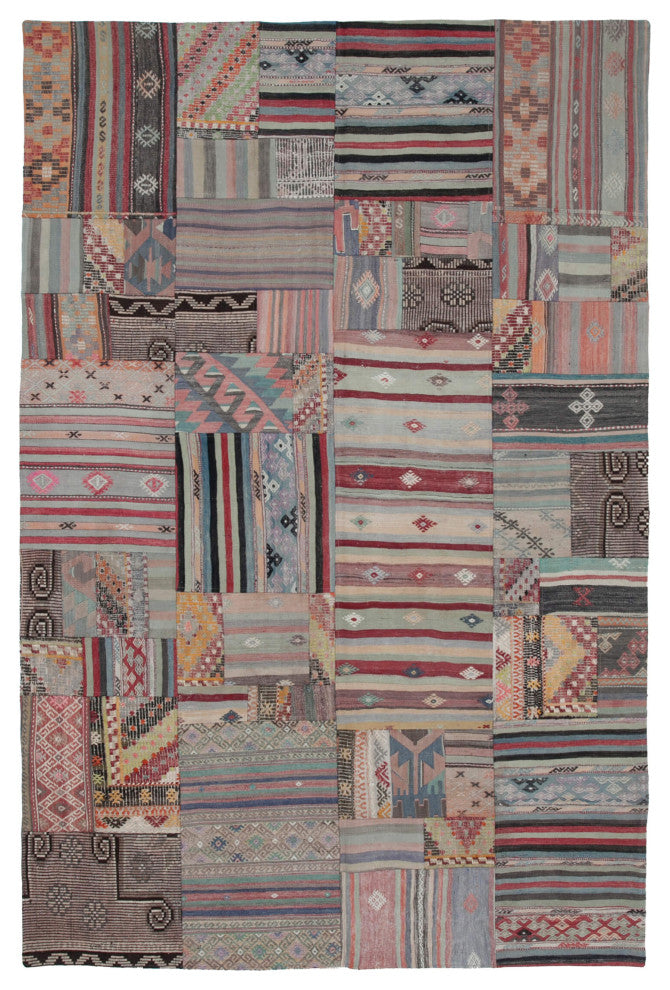 Rug N Carpet - Handmade Anatolian 6' 8'' x 9' 11'' Unique Patchwork Kilim Rug
