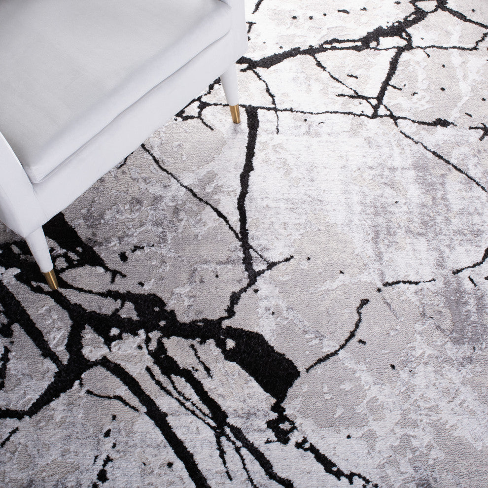 Safavieh Amelia Collection, ALA293 Rug, Grey/Black, 5'5"x7'7"