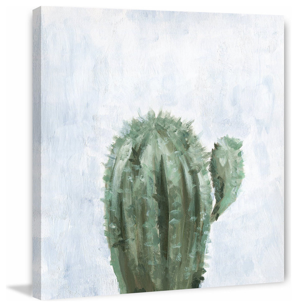"Green Cacti" Painting Print on Wrapped Canvas, 18"x18"
