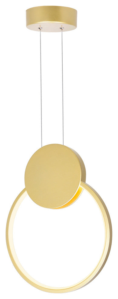 Pulley 12 in LED Satin Gold Mini Pendant