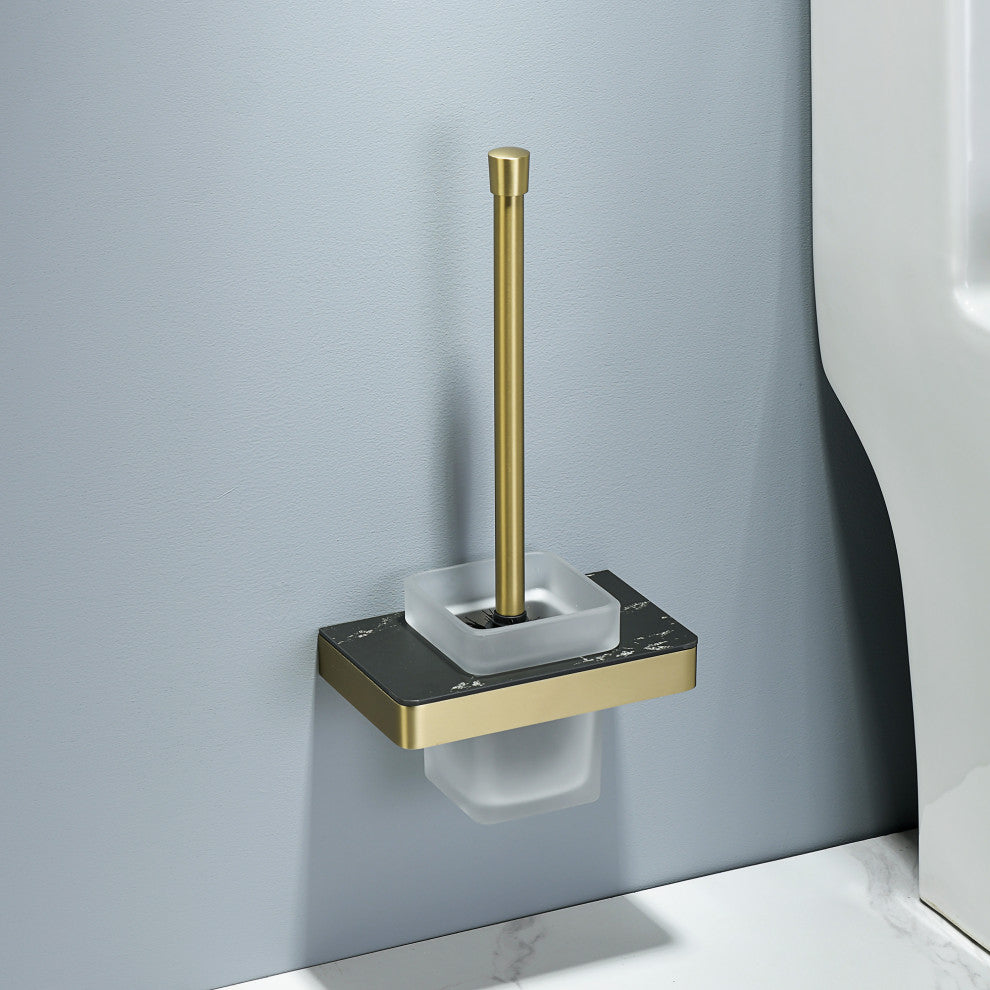 4-Piece Bathroom Accessory Hardware Set, Brushed Gold