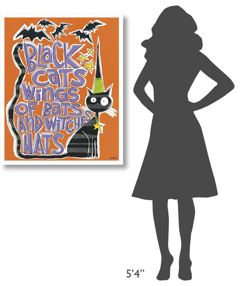 "Bats and Black Cats II" Digital Paper Print by Anne Tavoletti, 30"x37"