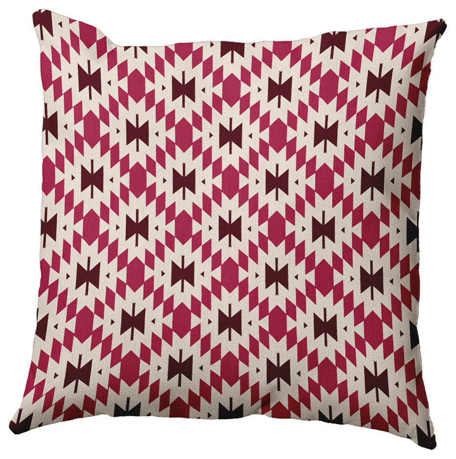 16" x 16" Geo Craze Decorative Throw Pillow, Cranberry