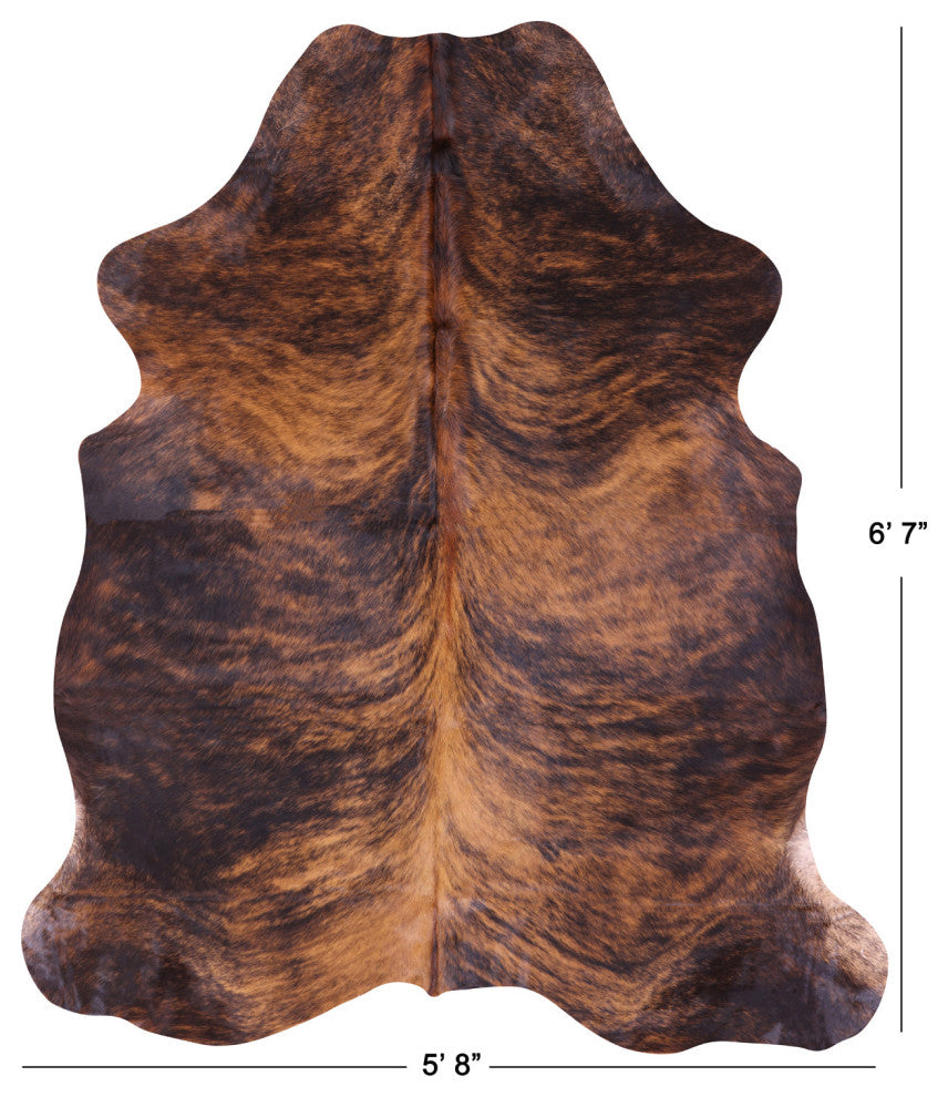 6' 7" X 5' 8" Brindle Natural Cowhide Rug C2295