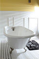 60" Roll Top Clawfoot Tub w/3-3/8" Wall Drillings, White/Brushed Nickel