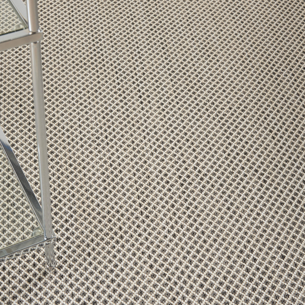 Nourison Courtyard 6'' x 9'' Ivory Charcoal Modern Area Rug