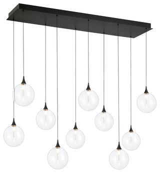 Iissa 10L 47" Black Clear Chandelier
