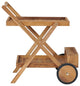 vidaXL Solid Teak Wood Tea Trolley Kitchen Dining Room Serving Beverage Cart