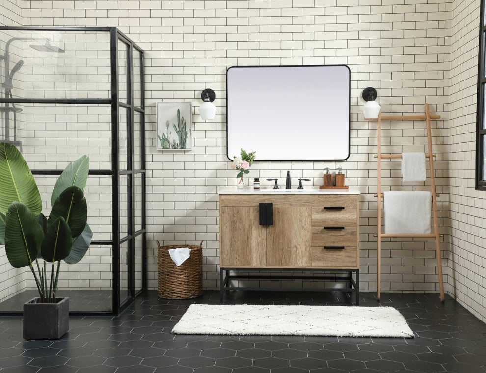 Home Living 22" Modern Natural Oak-Light Bathroom Vanity