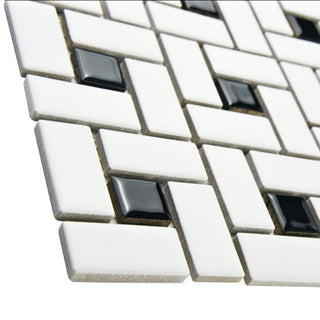 Spiral Black and White Porcelain Floor and Wall Tile