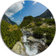 Alpine Stream In High Mountains, Landscape Round Wall Art, 36"