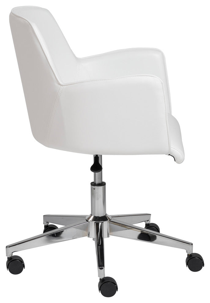Sunny Pro Office Chair, Gray With Chrome Base, White