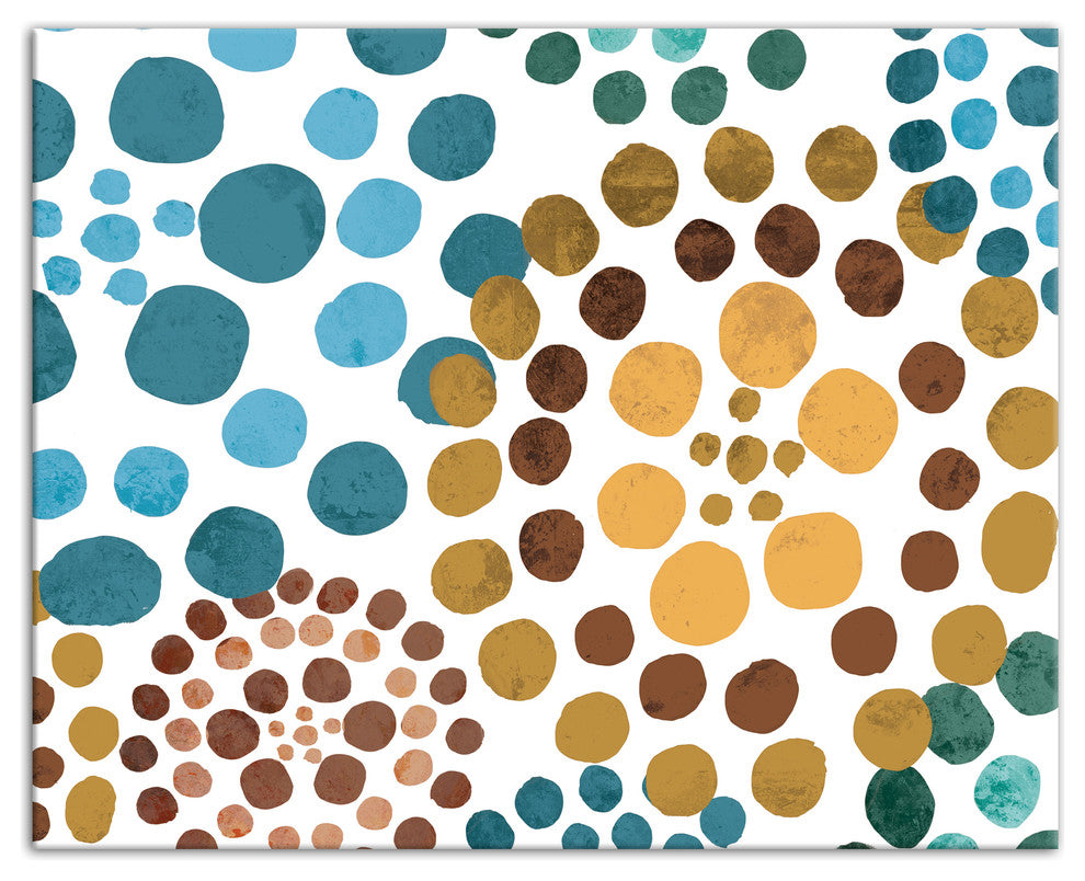 Colorful Floral Dots 16x20 Canvas Wall Art