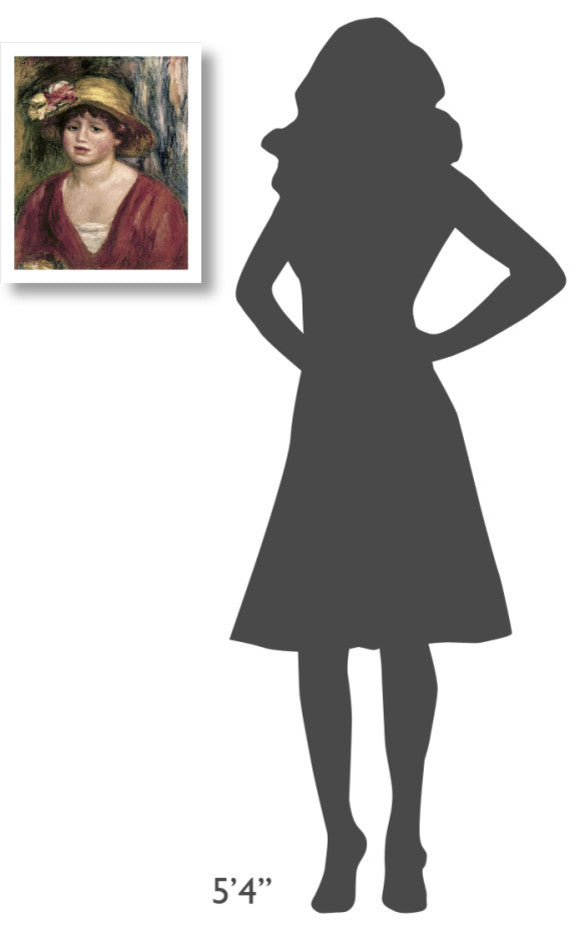 "Young Girl In a Red Dress" Paper Print by Pierre-Auguste Renoir, 15"x18"