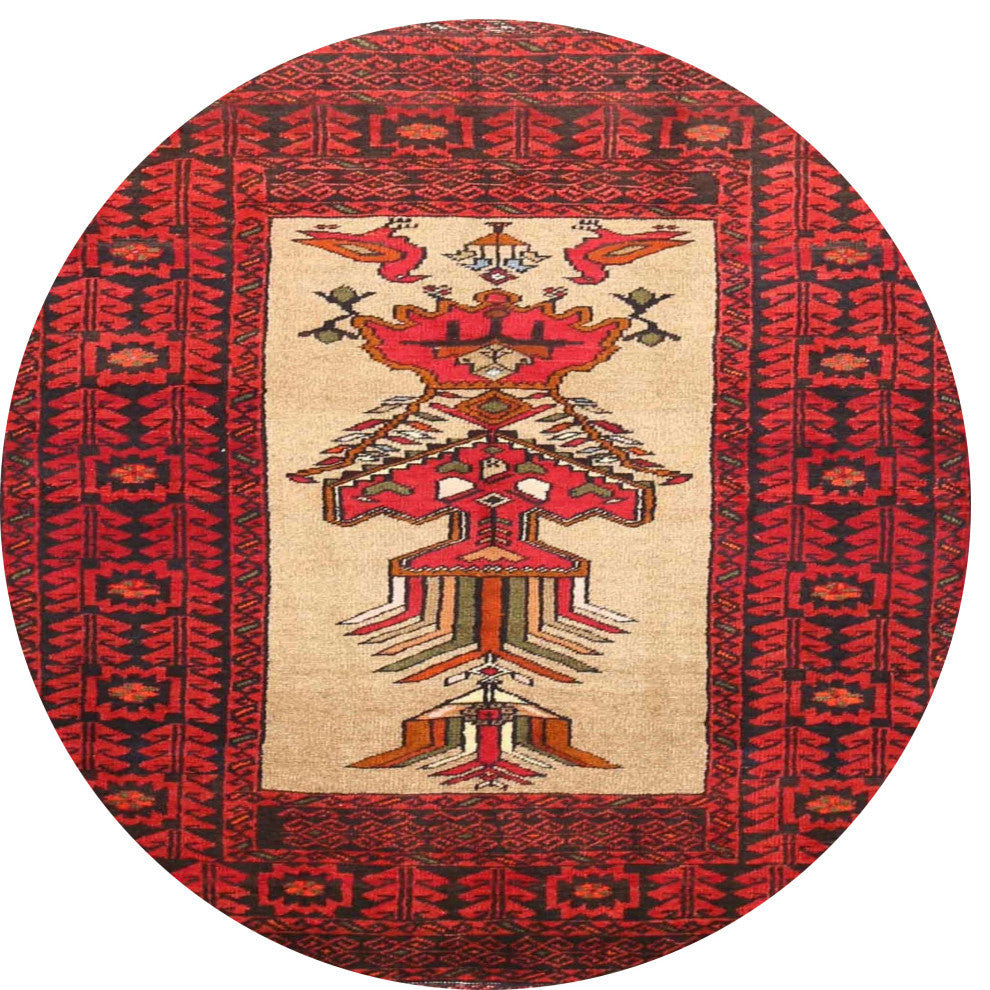 Ahgly Company Indoor Round Traditional Area Rugs, 3' Round