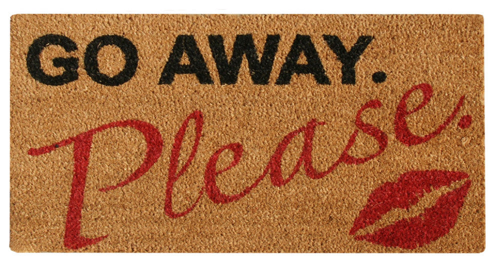 Rubber-Cal "A Polite Kiss Goodbye" Go Away Doormat 15mm X 18" X 30"