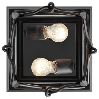 Belmont 1 Light Outdoor Flushmount, Black