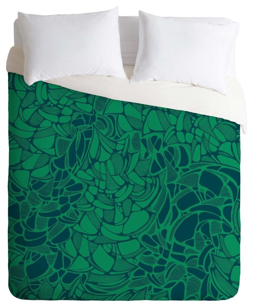 Deny Designs Karen Harris Carillon Peacock Emerald Duvet Cover - Lightweight